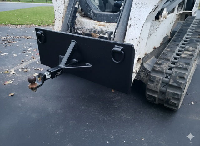 Heavy Duty Skid Steer Attachment Trailer Hitch Receiver